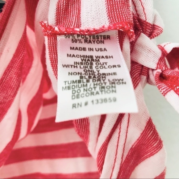 New! Texas Tech University Red White Stripes College Team Spirit Jersey Tank Top - Picture 8 of 8